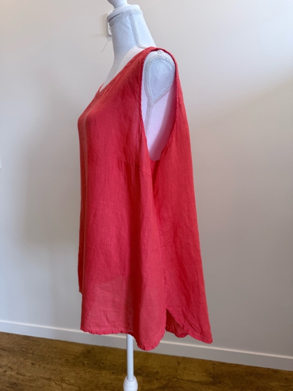 Grizas Sleeveless 100% Linen Top size 2XL Lagenlook Artsy Summer Closet Staple - Picture 3 of 7